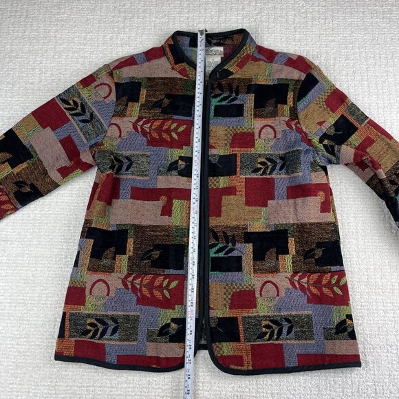 VTG Color Patchwork Tapestry Jacket Tradition Country Collection Size 16 - Picture 10 of 16